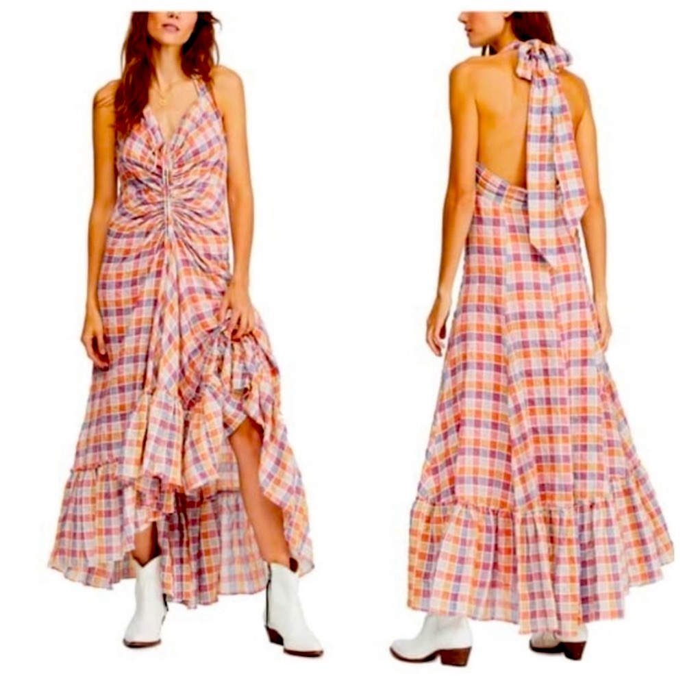 FREE PEOPLE RAINBOW DREAMS MAXI DRESS IN PASTEL RAINBOW COMBO SIZE 2 AND 4